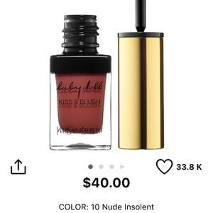 YSL Babydoll Kiss & Blush 10 Nude Insolent. New